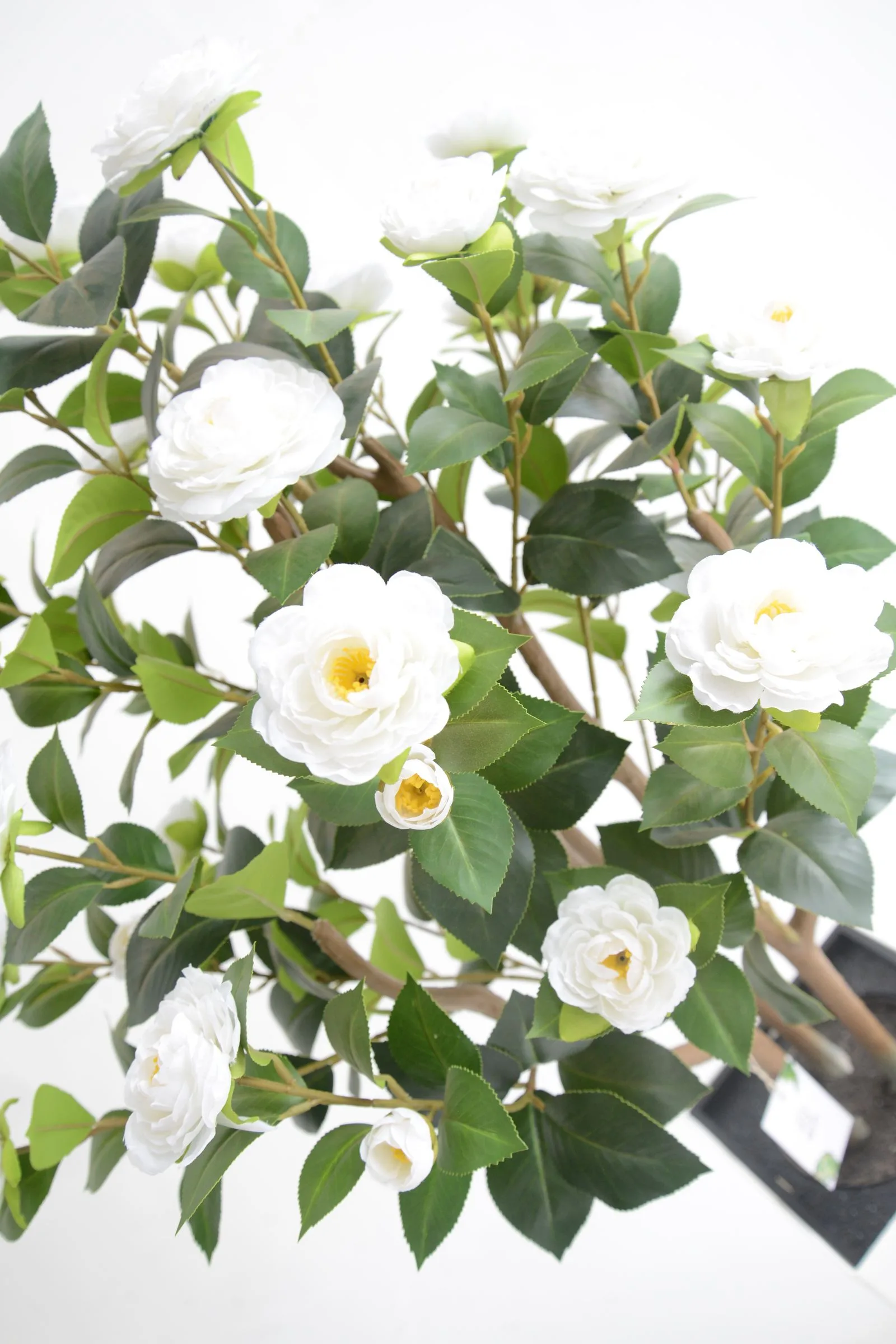 LaySun artificial camellia tree with white flowers