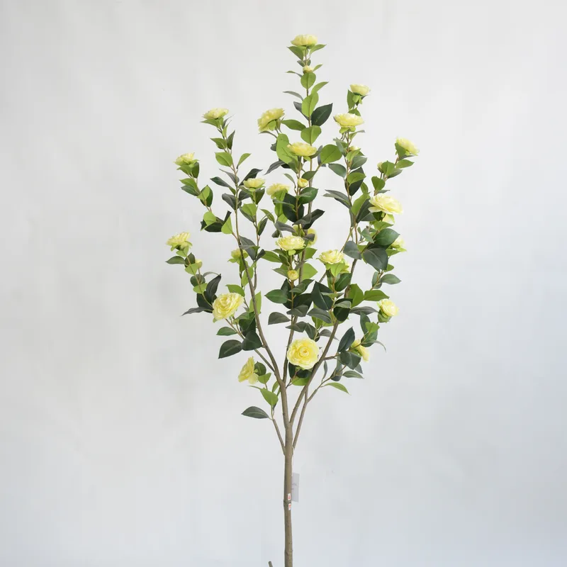 Yellow Artificial Camellia Tree