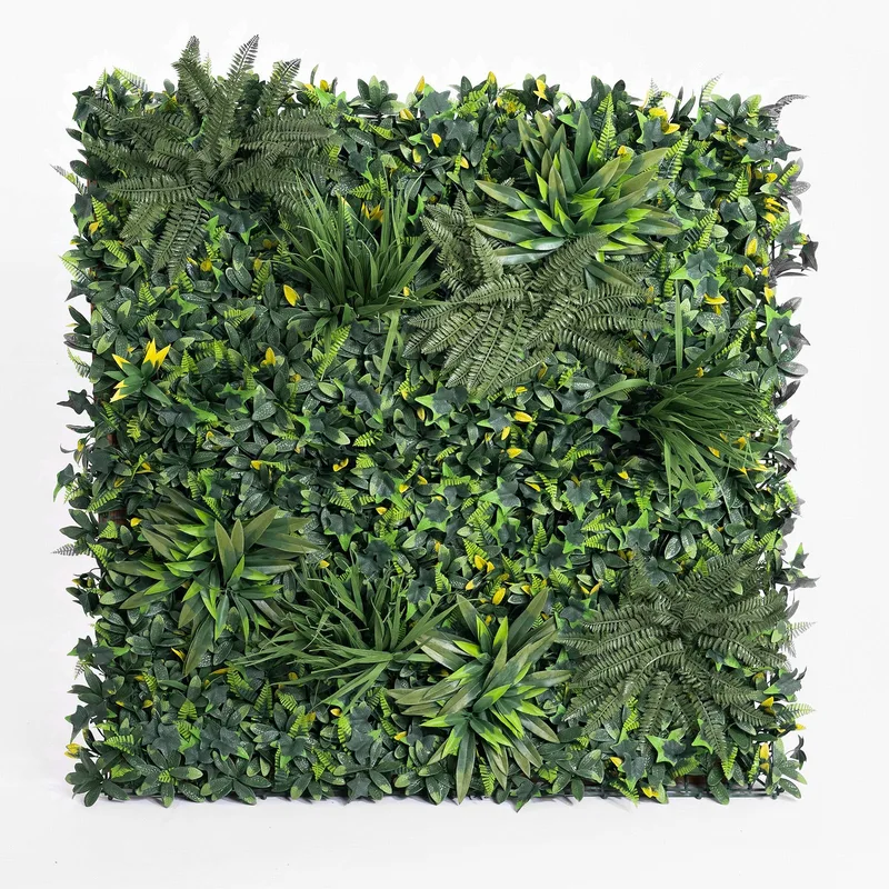Forest greens mixed foliage artificial green wall panel