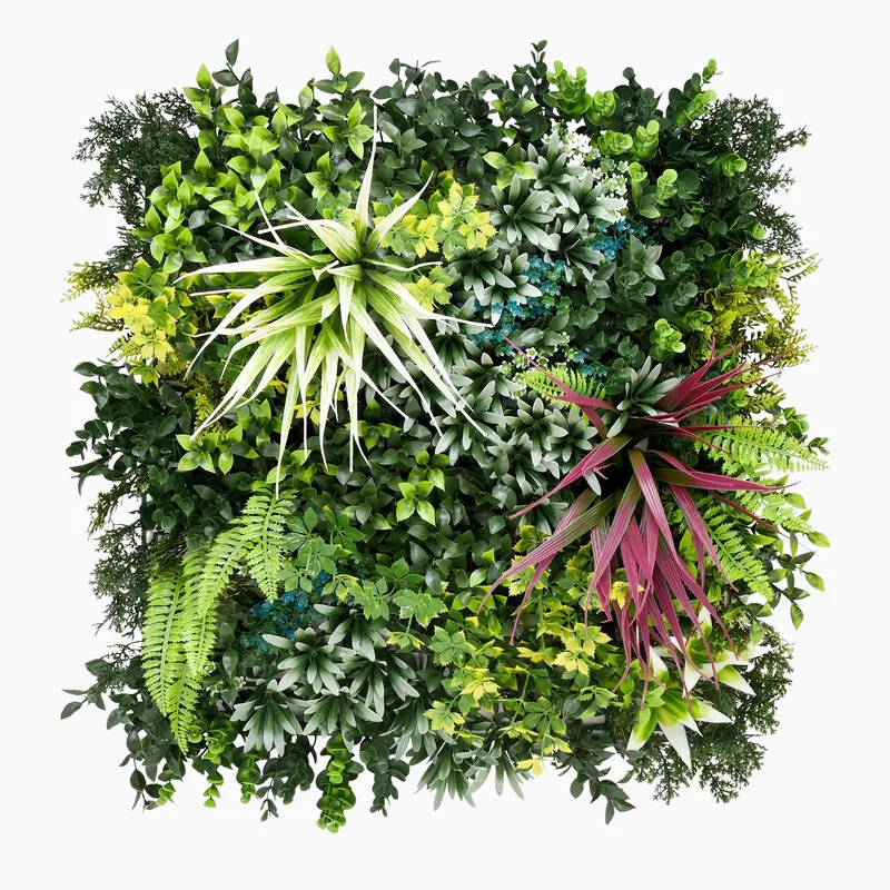 Vibrant medley mixed foliage artificial green wall panel