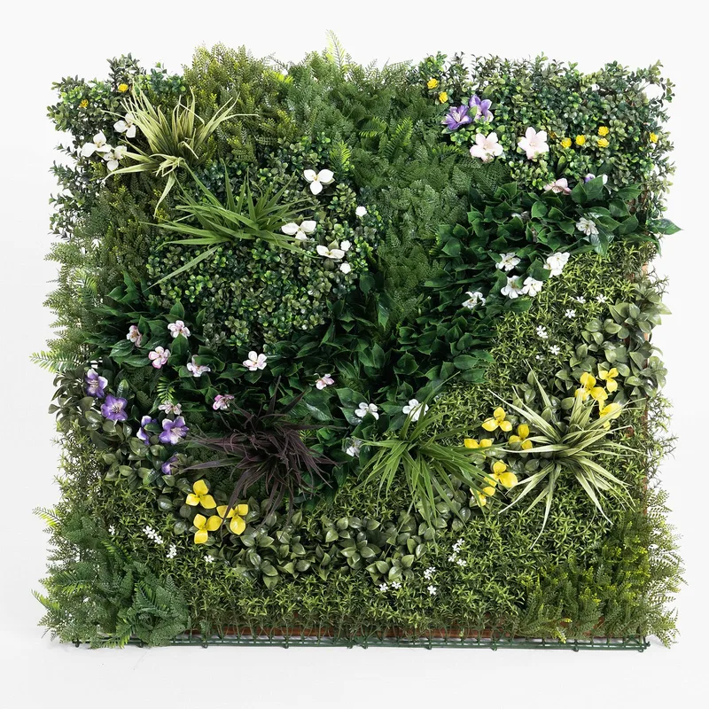 Wildflower mixed artificial green wall panel