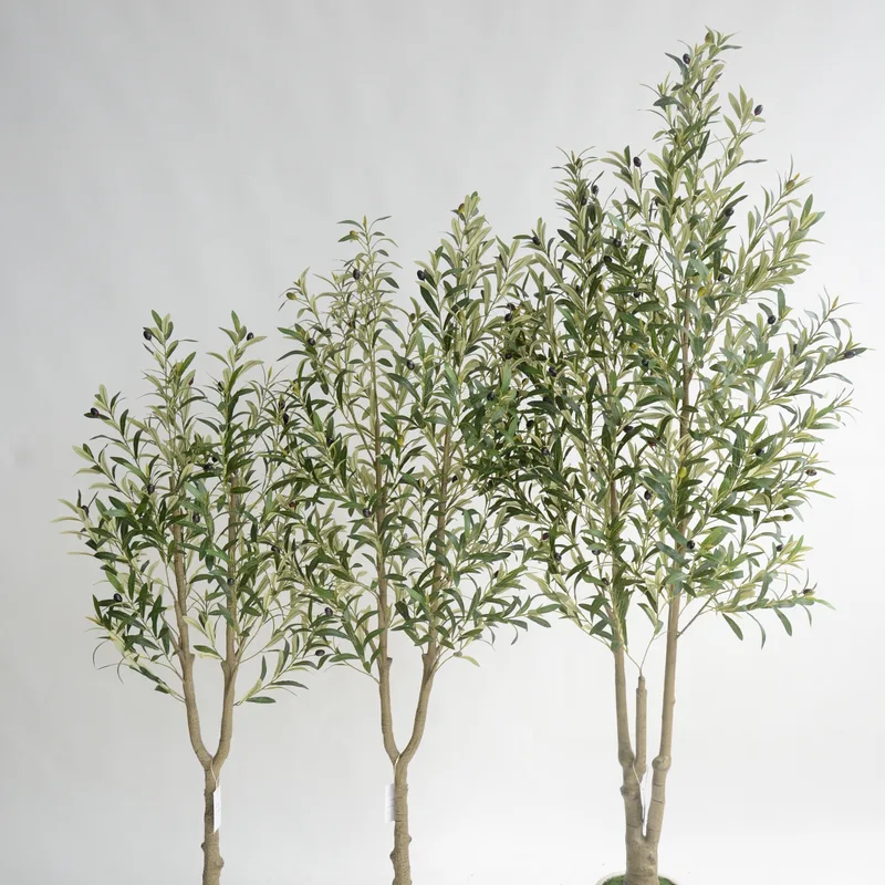 Double-fork Straight Trunk Artificial Olive Tree