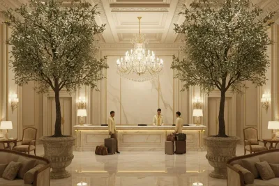 Hotel fire safety standards compliant artificial plant solutions by industry